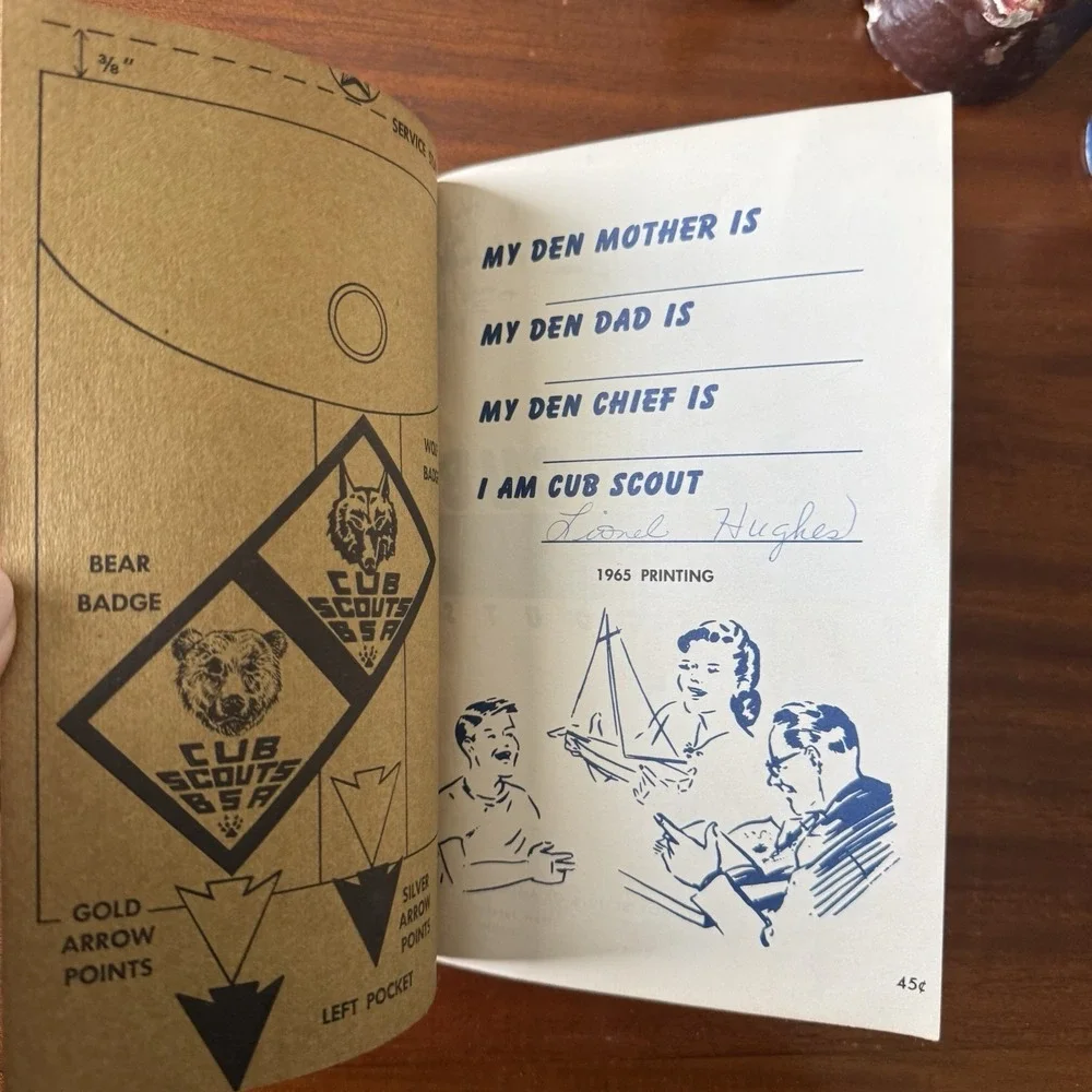 Vintage Boy Scouts Cub Scouts Lot 1965 Bear Book Belt Neckerchiefs Webelos BSA